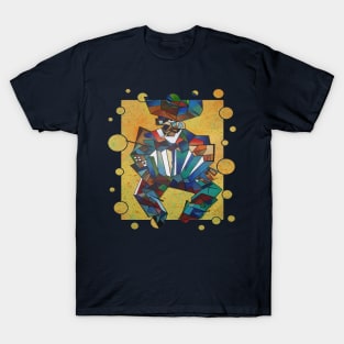 Artistic Accordion Player With Border T-Shirt